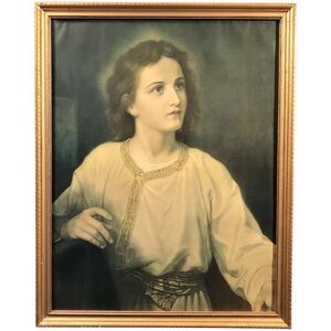 Elegant Gold Framed lithograph by Henrick  Hofmann Young Jesus Age 12